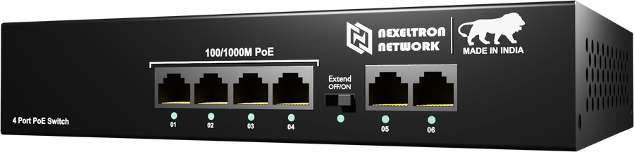 NEXELTRON 4 Port Fast Ethernet PoE Switch
