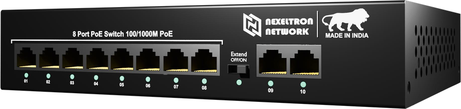 NEXELTRON 4 Port Gigabit PoE Switch with AI Mode